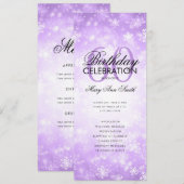 ウィンター60歳誕生日プログラム パープルワンダーランドメニュー 招待状 (正面/裏面)