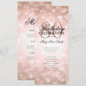 ウィンター80歳誕生日プログラム ローズゴールド ワンダーランド 招待状 (正面/裏面)