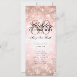 ウィンター80歳誕生日プログラム ローズゴールド ワンダーランド 招待状