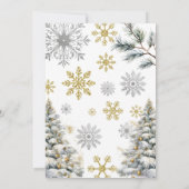 ウィンター80誕生日招待状金ゴールドとシルバー 招待状 (裏面)