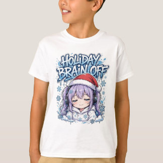 ウィンター・アニメ・クリスマスTシャツ 眠そうな子供へのギフト Tシャツ