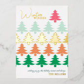 ウィンター ウィッシーズ クリスマス ツリーの写真 箔シーズンカード (正面)