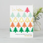 ウィンター ウィッシーズ クリスマス ツリーの写真 箔シーズンカード (立ち正面)