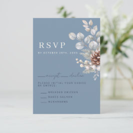 ウィンター ウェディング RSVP カード "ウィンター ウェア"