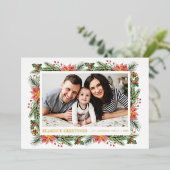 ウィンター ウォーターカラー ボタニカル シーズンズ グリーティング 箔シーズンカード (立ち正面)