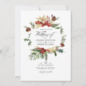 ウィンター ウッドランド クリスマス ウェディング フォト 招待状 (正面)