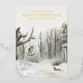 ウィンター ウッドランド ネイチャー ラグジュアリー ゴールド 箔シーズンカード (正面)