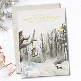 ウィンター ウッドランド ネイチャー ラグジュアリー ゴールド 箔シーズンカード