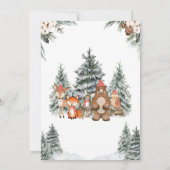 ウィンター ウッドランド ベイビー シャワー 招待状 (裏面)