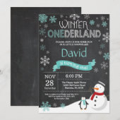 ウィンター·オンダーランド第1誕生日招待状 招待状 (正面/裏面)