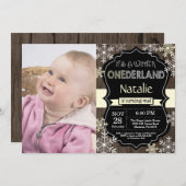 ウィンター・オンダーランド第1誕生日招待状 招待状 (正面/裏面)