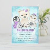 ウィンター·オンダーランド第1誕生日招待状 招待状 (スタンド正面)