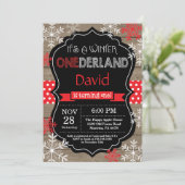 ウィンター・オンダーランド第1誕生日招待状 招待状 (スタンド正面)