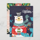 ウィンター カレンダー こんにちは ポストカード (正面/裏面)