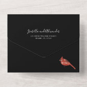 ウィンター カーディナル ウェディング オールインワン 招待状 (裏面)