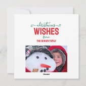 ウィンター カーディナル スクエア クリスマス カード (裏面)