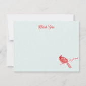 ウィンター・カーディナル 感謝のメモカード ノートカード (正面)