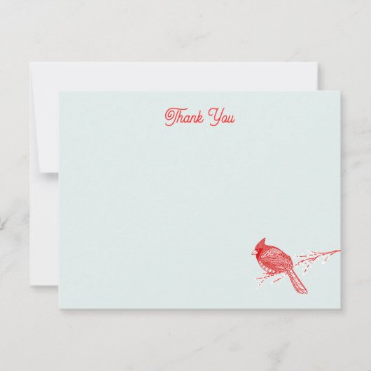 ウィンター・カーディナル 感謝のメモカード ノートカード (正面)