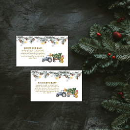 ウィンター クリスマス ツリー トラクター ベア ブックス ベビーシャワー エンクロージャーカード