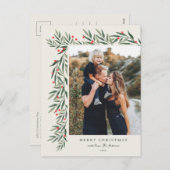 ウィンター グリーン アイボリー フォト クリスマス (正面/裏面)