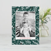 ウィンター グリーン ベリー クリスマス ホリデー フラット カード (スタンド正面)