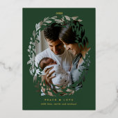 ウィンター グリーン リース フレーム 箔シーズンカード (正面)