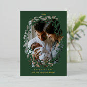 ウィンター グリーン リース フレーム 箔シーズンカード (立ち正面)