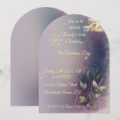 ウィンター グロー バースデー フラット グリーティング カード (正面/裏面)