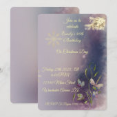 ウィンター グロー バースデー フラット グリーティング カード (正面/裏面)