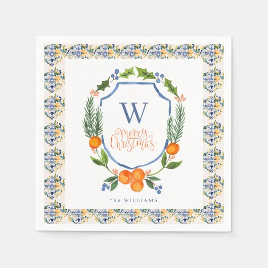 ウィンター シトラス ボタニカル フローラル | グリーエリィ スタンダードカクテルナプキン (正面)