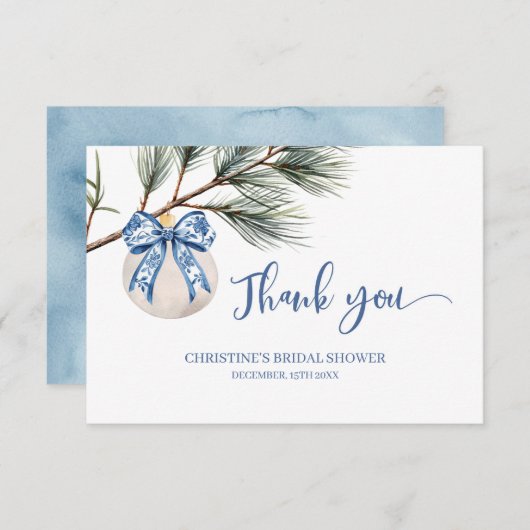 ウィンター シノワズリー ボウ ありがとう カード (正面/裏面)