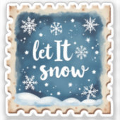 ウィンター スタンプ 雪を降らせて シール (正面)