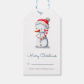 ウィンター・スノーマンからメリークリスマス ギフトタグ (正面)