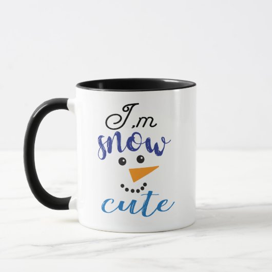 ウィンター・スノーマン 私は雪で可愛い ユーモア ギフト マグカップ (左)