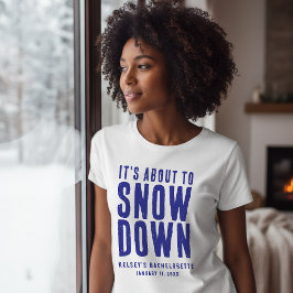 ウィンター スノー おもしろ バチェラー パーティー 白と青 Tシャツ