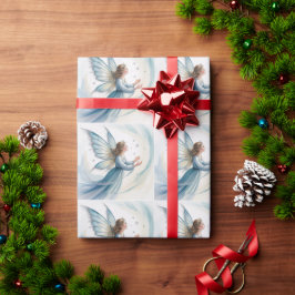 ウィンター スノー フェアリー ウォーターカラー アート クリスマス ラッピングペーパー