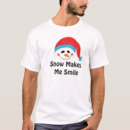 ウィンター チアー スノーマン スマイル Tシャツ (正面)