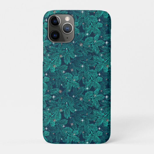 ウィンター ティール フォレスト ラグゼ ✨ 松の枝とスノーフレーク Case-Mate iPhoneケース (裏)