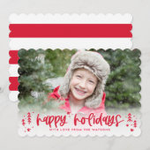 ウィンター・ドゥードルズ モダンホリデー フォトカード シーズンカード (正面/裏面)