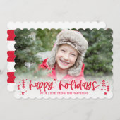 ウィンター・ドゥードルズ 現代的なホリデー写真カード シーズンカード (正面/裏面)