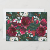 ウィンター バーガンディ グリーン イル クリスマス パーティー 招待状 (裏面)