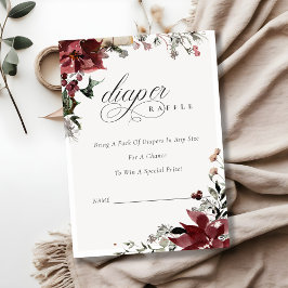 ウィンター フェスティブ フローラル おむつくじ ベビーシャワー エンクロージャーカード