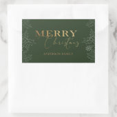 ウィンター フォリア メリー クリスマス フェイク フォイル 長方形シール (バッグ)