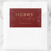 ウィンター フォリア メリー クリスマス フェイク フォイル 長方形シール (バッグ)