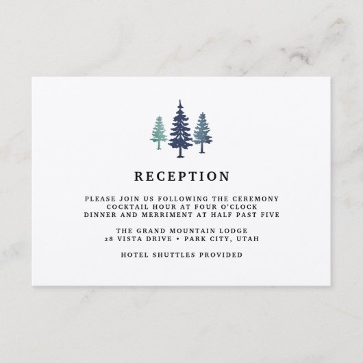 ウィンター・フォレストの受付カード エンクロージャーカード (正面)