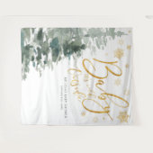 ウィンター フォレスト ゴールド ベイビー イッツ コールド アウトサイド バックドロップ タペストリー (正面(横))