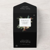 ウィンター フォレスト フラワー ウェディング オールインワン 招待状 (外側)