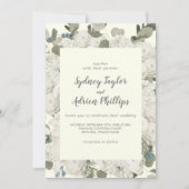 ウィンター フローラル | アイボリー カジュアル ウェディング 招待状 (正面)