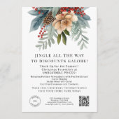 ウィンター フローラル ストア クリスマス オファー QR コード カード (正面)