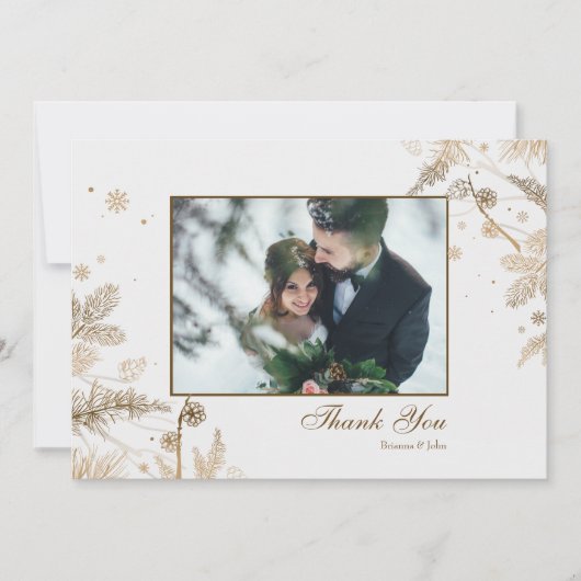 ウィンター ブランチェス 感謝の気持ちの写真カード 招待状 (正面)
